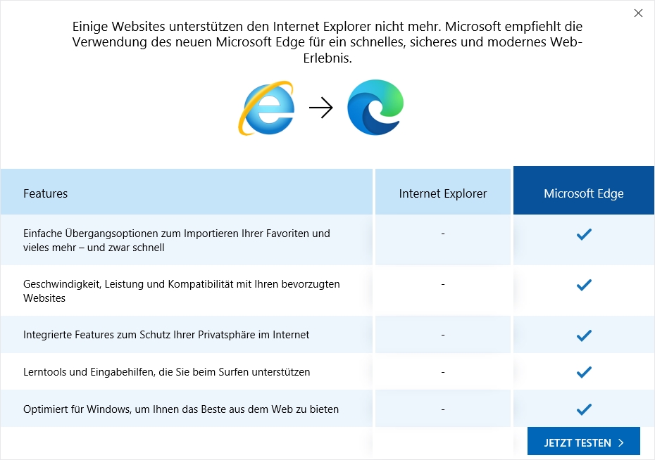 IE11 to Edge